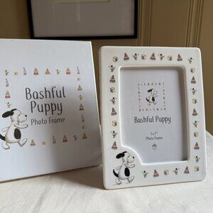 Jellycat Bashful Puppy Photo Frame 5 x 7 Ceramic Dog Baby Gift